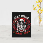 Dead Inside But Full Of Holiday Srit – Funny Skele カード (黄色い花)