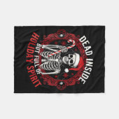 Dead Inside But Full Of Holiday Srit – Funny Skele フリースブランケット (正面(横))