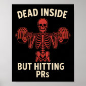 Dead Inside But Hitting Prs – Funny Skeleton Gym L ポスター (正面)