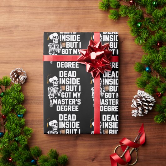 Dead Inside But I Got My Masters Degree Skeleton ラッピングペーパー (クリスマスギフト)