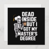 Dead Inside But I Got My Masters Degree Skeleton 招待状 (正面/裏面)