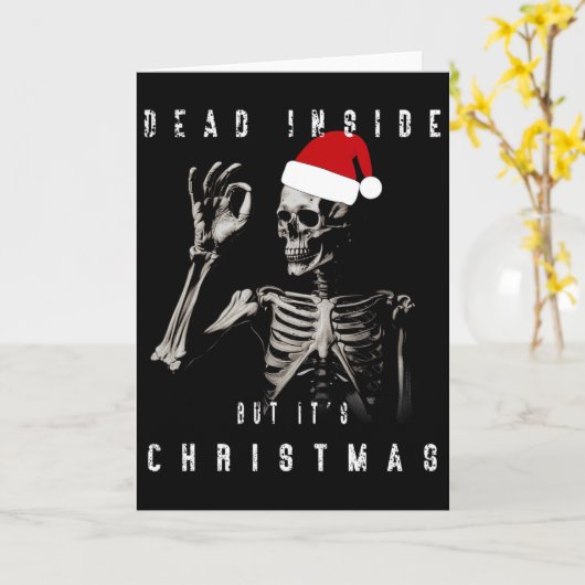 Dead Inside But It's Christmas  カード (黄色い花)