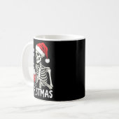 Dead Inside But Its Christmas Skeleton Coffee Xmas コーヒーマグカップ (正面左)