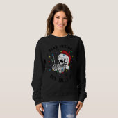 Dead Inside But Jolly AF Funny Santa Skull Christm スウェットシャツ (正面フル)