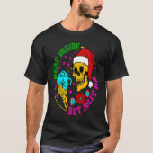 Dead Inside But Jolly AF Santa Skeleton Coffee Chr Tシャツ (正面)