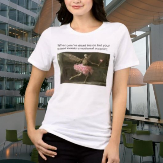 Dead Inside but Still Supportive Funny Skeleton トライブレンドＴシャツ