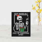 Dead Inside Full Christmas Spirit Skeletonクリスマスwo カード (黄色い花)