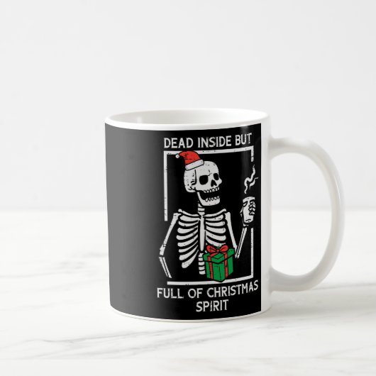 Dead Inside Full Christmas Spirit Skeletonクリスマスwo コーヒーマグカップ (右)