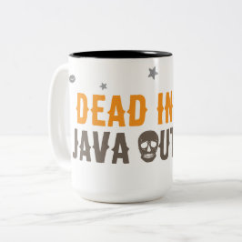 Dead Inside Java Outside – Minimalist Coffee Skull ツートーンマグカップ