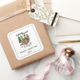 Dead Inside Jolly AF Christmas Funny Quote スクエアシール