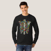 Dead Inside, Jolly AF, Funny Xmas Skeleton, Retro Tシャツ (正面フル)