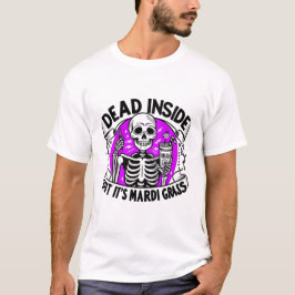 "Dead Inside" Mardi Gras -カーニバルスケルトン Tシャツ