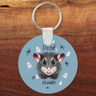Dead Inside Opossum Keychain Spooky Ghost & Skull キーホルダー