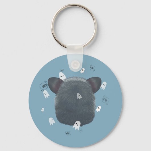 Dead Inside Opossum Keychain Spooky Ghost & Skull キーホルダー (裏面)