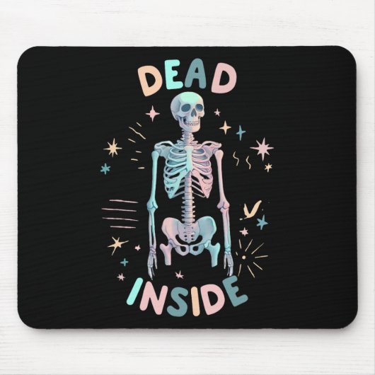 Dead Inside Skeleton カジュアル Halloween Graphic Home マウスパッド (正面)