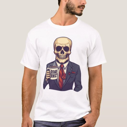 Dead Inside Skull � Funny Workday Skeleton Tシャツ (正面)
