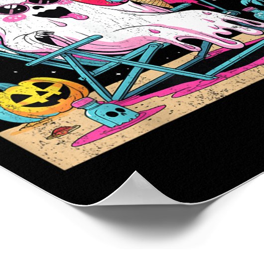 Dead Inside Tan Outside Funny Ghost Beach Art ポスター (角)