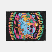 Dead Inside Tan Outside Funny Ghost Summerween  フリースブランケット (正面(横))