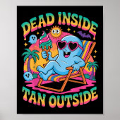 Dead Inside Tan Outside Funny Ghost Summerween  ポスター (正面)