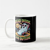 Dead Inside Tan Outside Funny Ghost Summerween _1  コーヒーマグカップ (左)