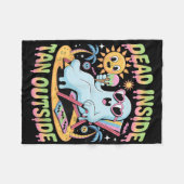 Dead Inside Tan Outside Funny Ghost Summerween _1  フリースブランケット (正面(横))