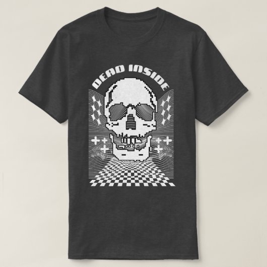 Dead Inside Y2Kサイバーパンクスカル Tシャツ (デザイン正面)