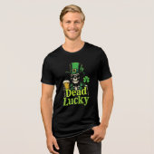 Dead Lucky - Irish Skeleton St. Patrick's Day トライブレンドTシャツ (正面全面)