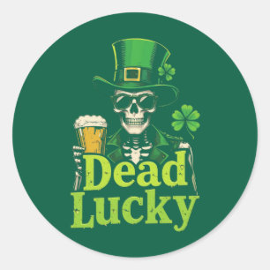 Dead Lucky - Irish Skeleton St. Patrick's Day ラウンドシール