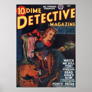 Dead Man39;s Alibi Dime Detective Magazine ポスター