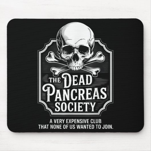 Dead Pancreas Societyシャツスカルおもしろい糖尿病A マウスパッド (正面)