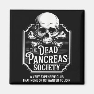 Dead Pancreas Societyシャツスカルおもしろい糖尿病A マグネット