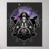 Dead Pirates Halloween Skeleton Pirate Graphic ポスター (正面)