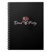 Dead Pretty Floral Skull Spiral Notebook ノートブック (正面)