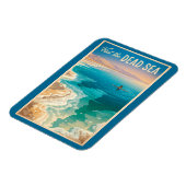 Dead Sea Illustration Travel Art Vintage マグネット (左側)