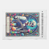 Dead Serious Cocktails Tarot Bartender Skeleton キッチンタオル (横)