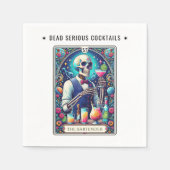 Dead Serious Cocktails Tarot Bartender Skeleton スタンダードカクテルナプキン (正面)
