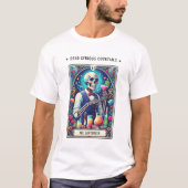 Dead Serious Cocktails Tarot Bartender Skeleton Tシャツ (正面)