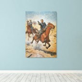 Dead Sure: 1870年代の米国騎兵部隊(co) キャンバスプリント (インサイチュ (ウッドフロア))