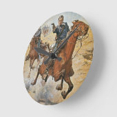 Dead Sure: 1870年代の米国騎兵部隊(co) ラウンド壁時計 (傾斜)