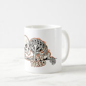 Dead Tired Skeleton Funny Halloween Coffee Mug コーヒーマグカップ (正面右)