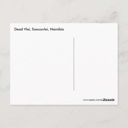 Dead Vlei、ナミビアはがき ポストカード (裏面)