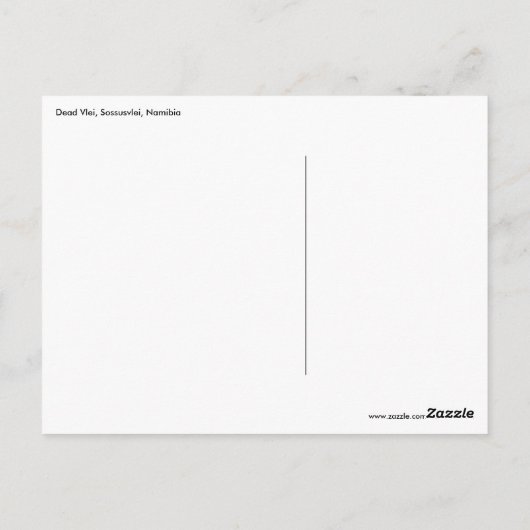 Dead Vlei、ナミビアはがき ポストカード (裏面)
