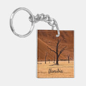 Dead Vlei Namibiaの景観写真と文字 キーホルダー (正面左)