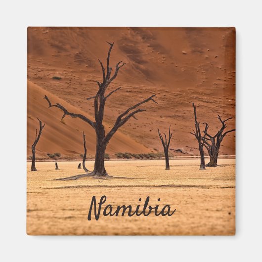 Dead Vlei Namibiaの景観写真と文字 マグネット (正面)