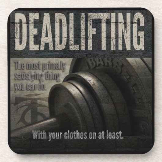 Deadlift -おもしろいな体育館のミーム-ノベルティのトレーニング コースター (正面)