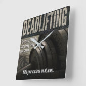 Deadlift -おもしろいな体育館のミーム-ノベルティのトレーニング スクエア壁時計 (傾斜)