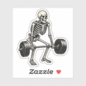 Deadlift Bodybuilding Skeleton - Lifting Gym Humor シール (シート)