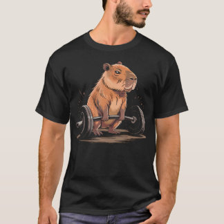 Deadlift Capybara Gym Weightlifting Funny Fitness  Tシャツ