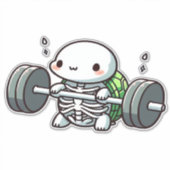 Deadlift Cute Turtle Classic T-Shirt シール (正面)