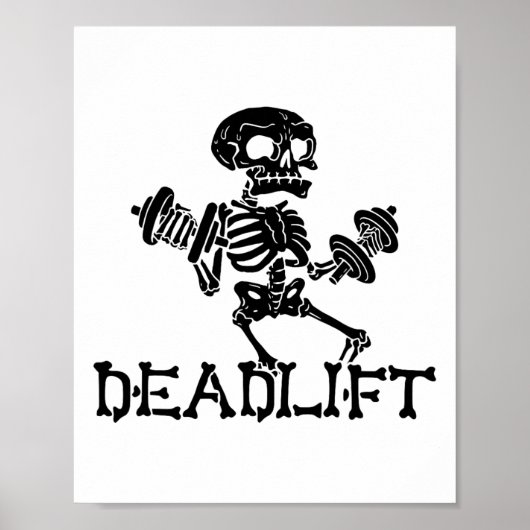Deadlift Halloween Skeleton Workout Bodybuilding G ポスター (正面)